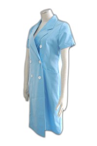 NU002-1 裙裝護士制服訂造  短袖護士裙 護士制服款式訂做 護士制服廠商